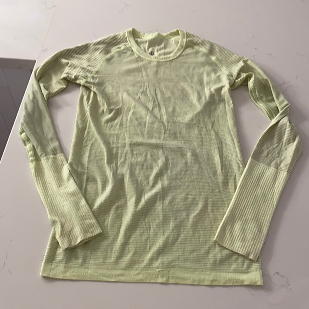 Chartreuse long sleeved fitted shirt